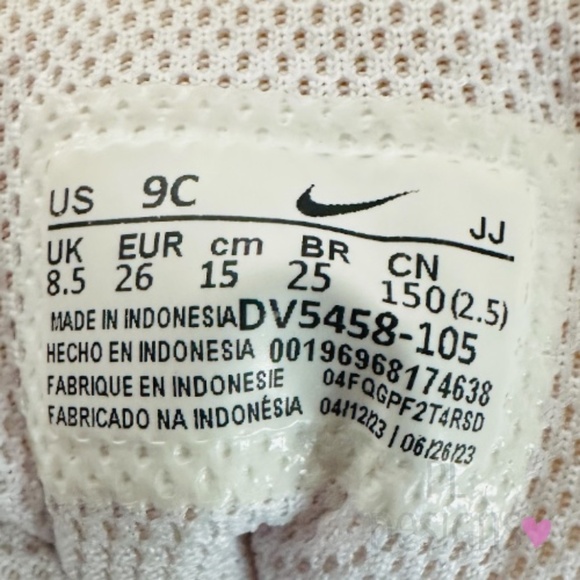 Nike Court Borough Low Recraft Sneakers White/Pink Girls 9C Little Kid Shoes - Picture 8 of 8